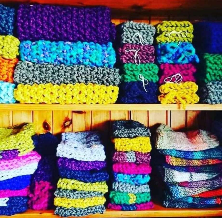 Wool items on the shelf